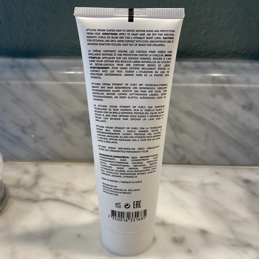 Sachajuan Stockholm Heat Protection Styling Hair Cream Straight Or Curly Hair